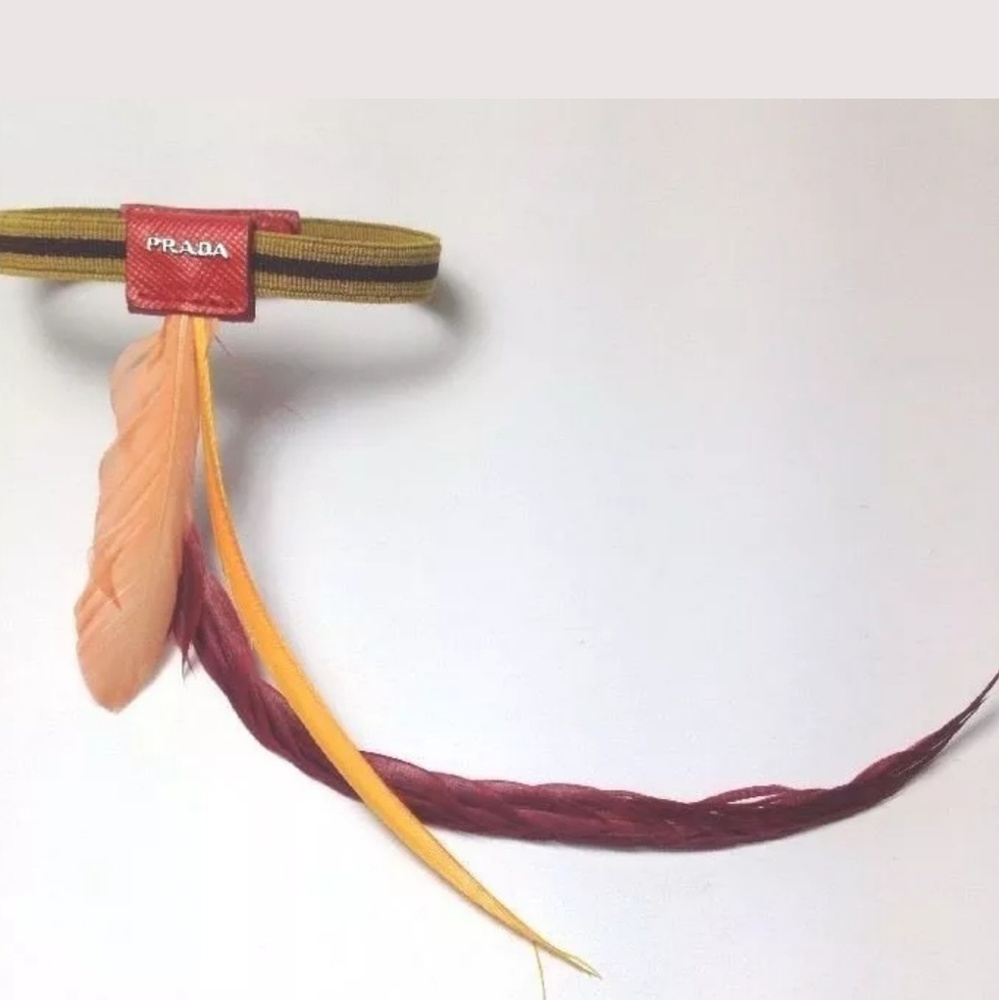 PRADA Womens Feather Bracelet Elasticated Cobalt